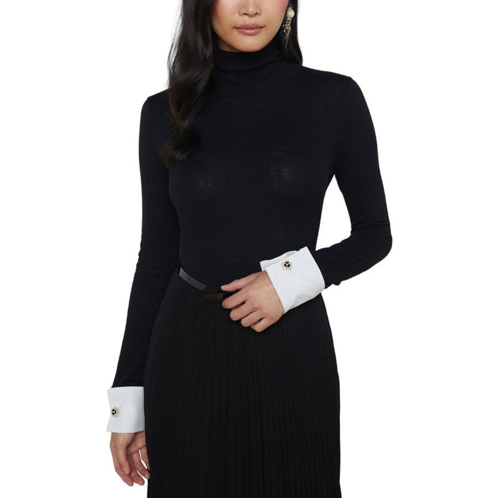 L’Agence Womens Flora Poplin Cuff Sweater